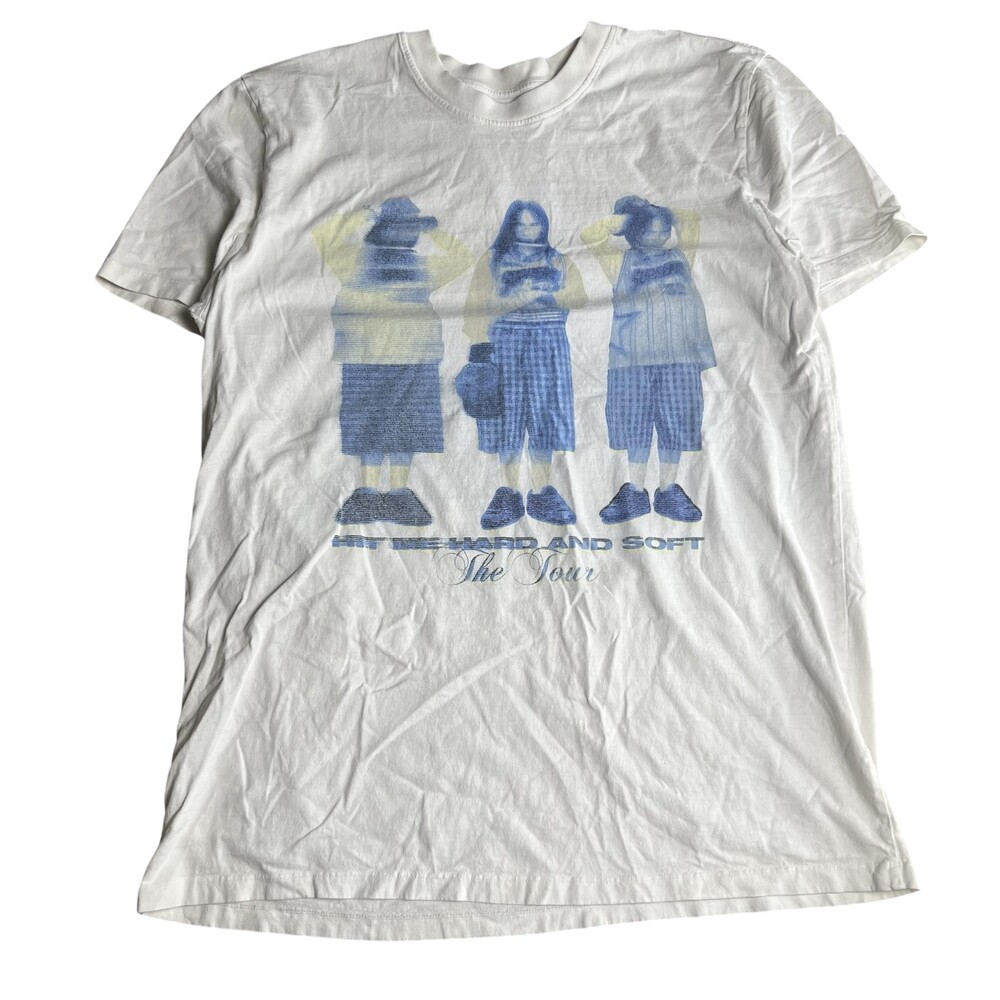 Billie Eilish Shirt Mens S/M White Tour Graphic Shirt Hit Me Hard & Soft